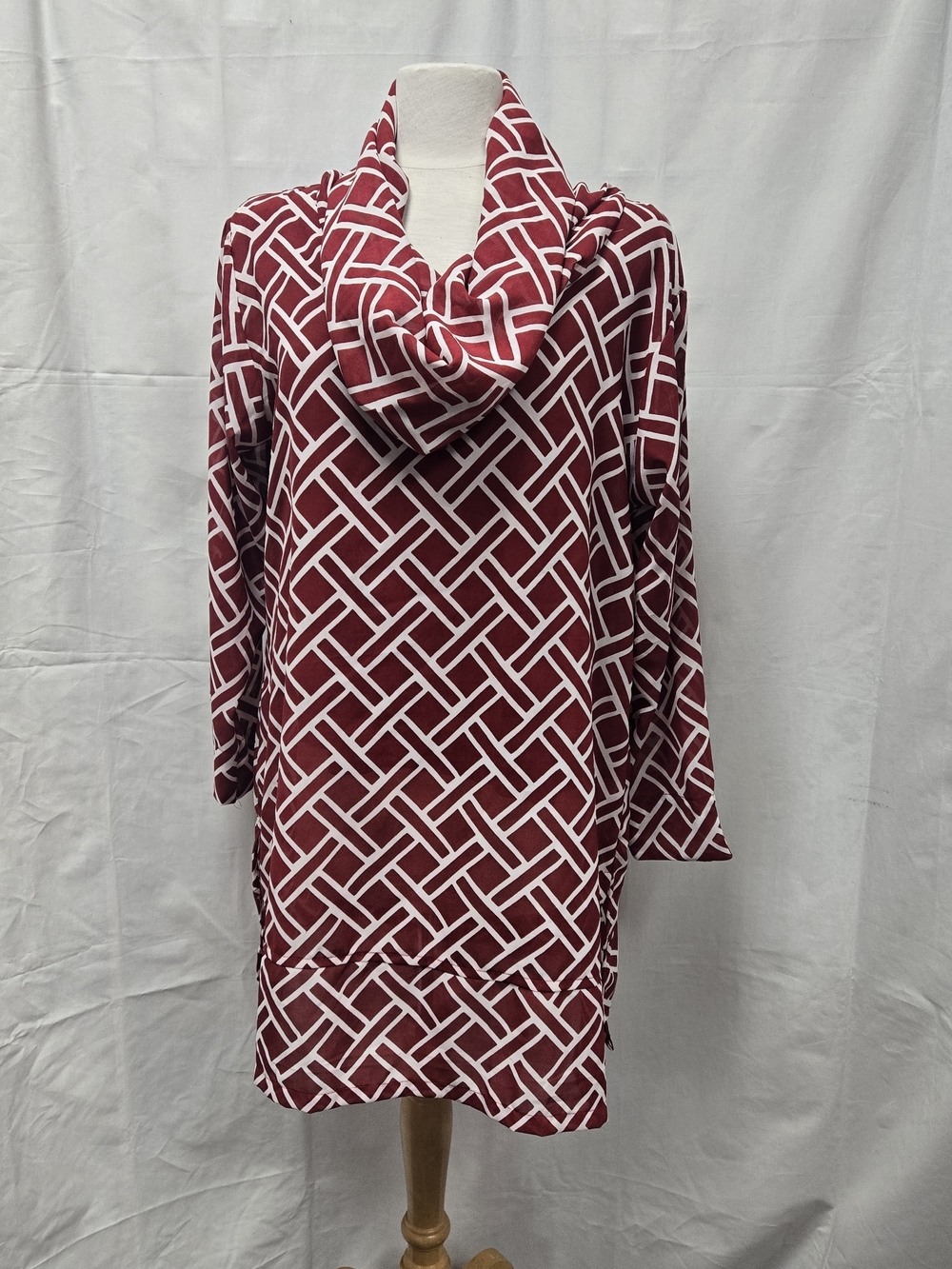 Blossom Boutique Geometric Cowl Neck Tunic